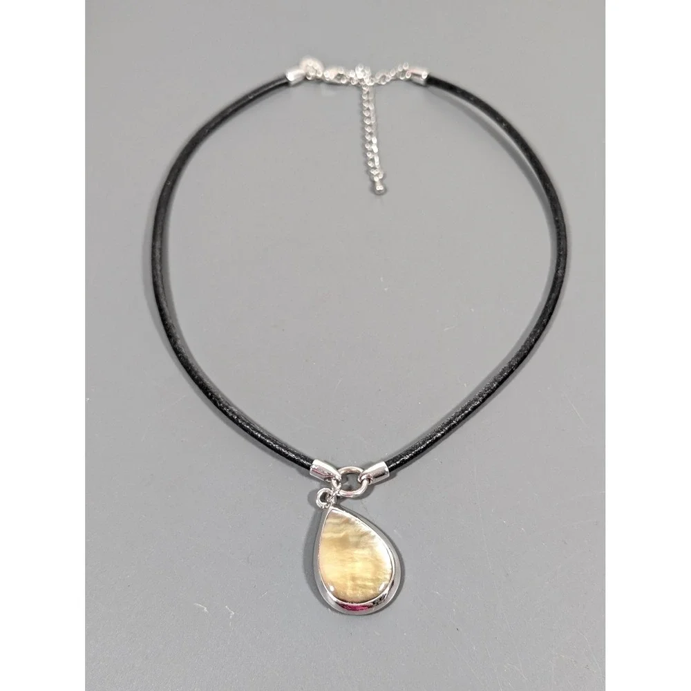 Lia Sophia De Orse Necklace Abalone Shell Teardrop Pendant 19